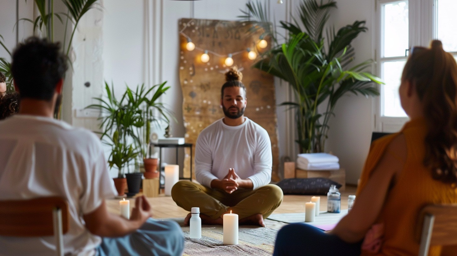 A person practicing deep breathing exercises, illustrating quick relaxation techniques for stress relief.